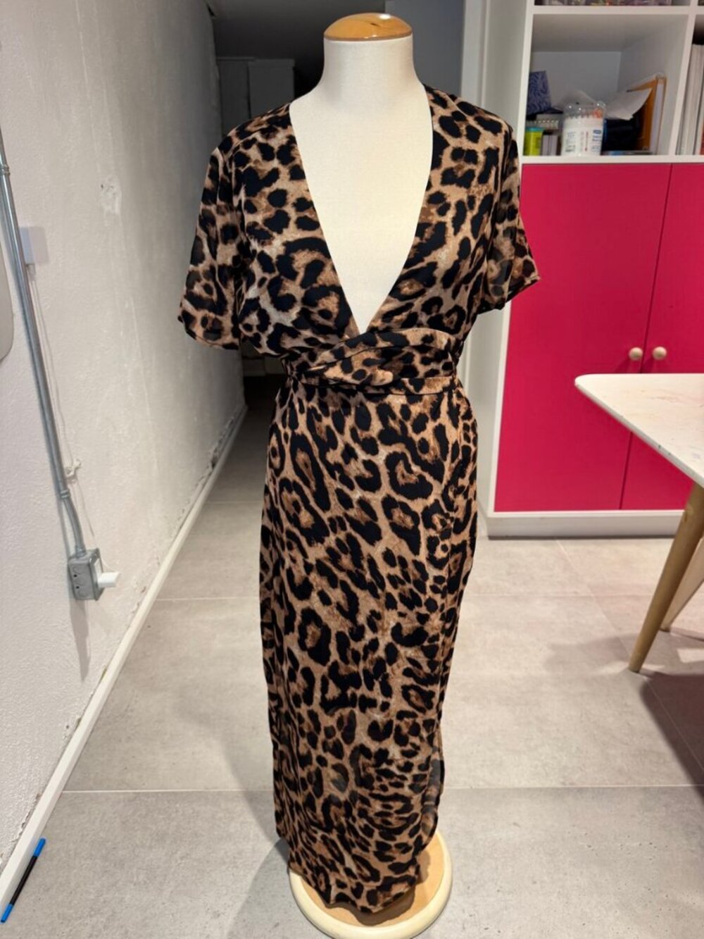 NWT Bardot Leopard Print Wrap Maxi Dress US 4